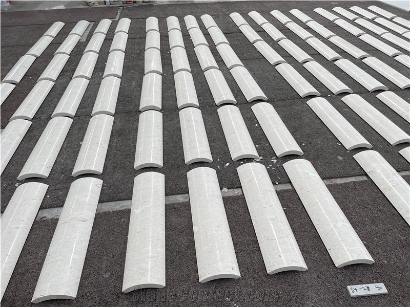 White Limestone Curved Column Shafts