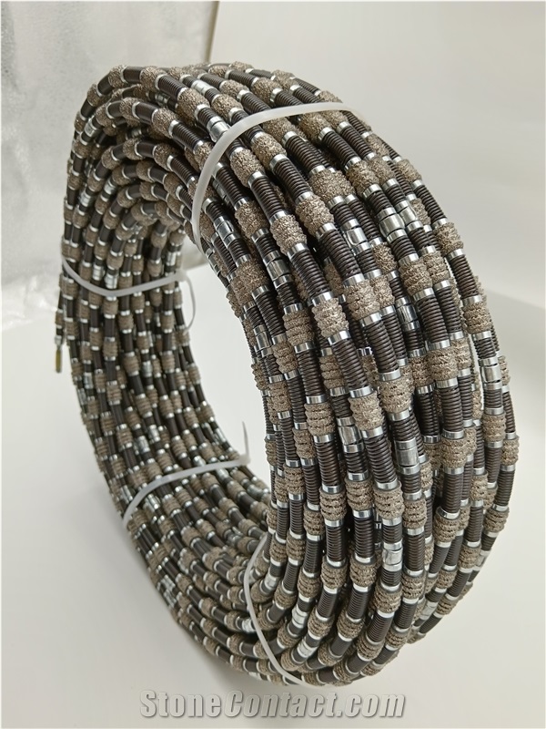Vacuum Brazed Diamond Quarry Wire For Marble And Limestone