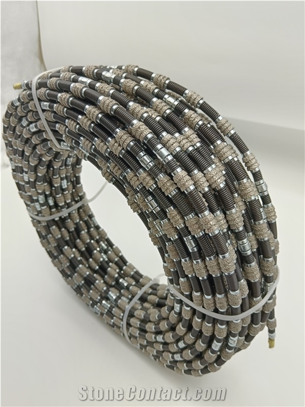 Vacuum Brazed Diamond Quarry Wire For Marble And Limestone