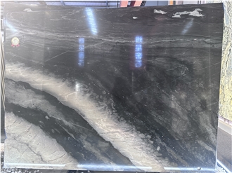 Black And White Twill Veins Quartzite Slab For Wall Tiles