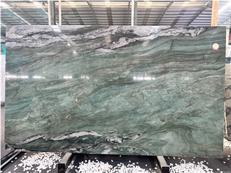 Brazil Emerald Green Quartzite Polished Slab For Walltiles