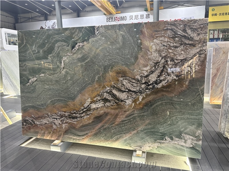 Brazil Maestro Green Quartzite Slab For Background Tiles