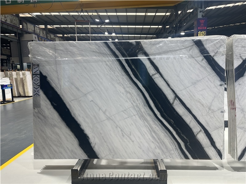 China Panda White Marble Slab For Bathroom Tiles