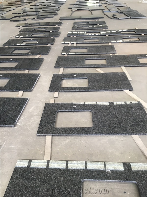 Custom Steel Grey Granite Kitchen Countertops For Design