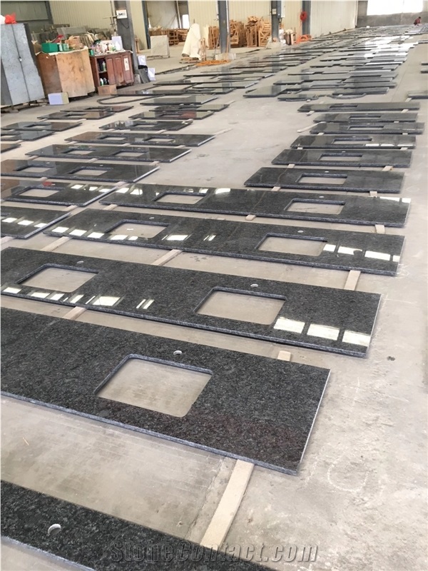 Custom Steel Grey Granite Kitchen Countertops For Design