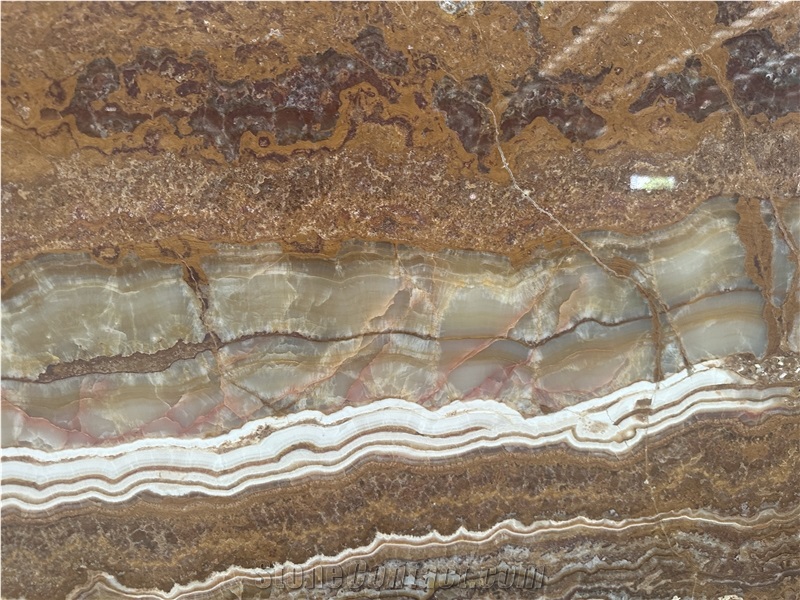 Natural Brown Polished Onyx Stone Caramel Slab Floor Tiles
