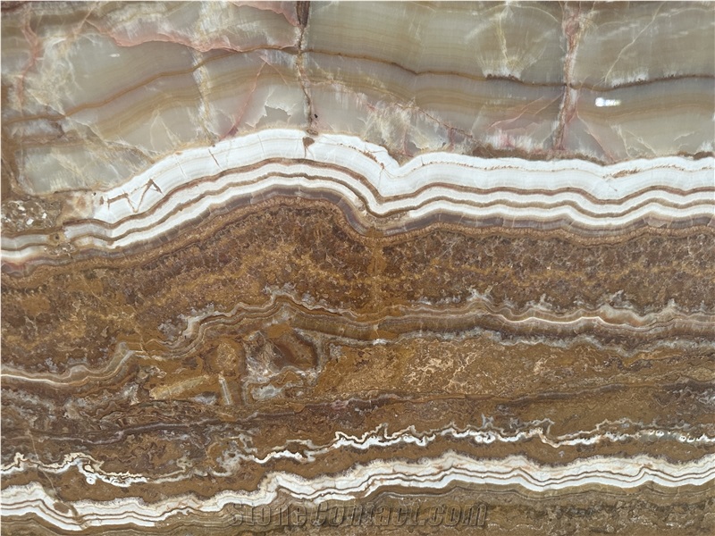 Natural Brown Polished Onyx Stone Caramel Slab Floor Tiles