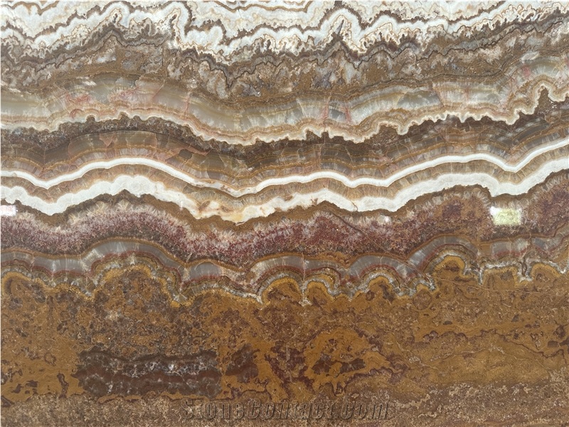 Natural Brown Polished Onyx Stone Caramel Slab Floor Tiles