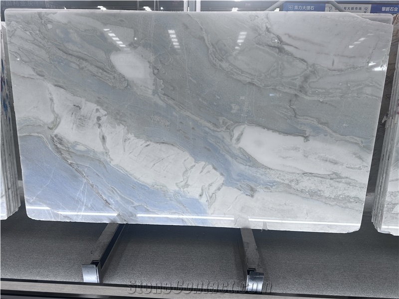 Oyster Blue Marble Polished Slab For Floor Tiles