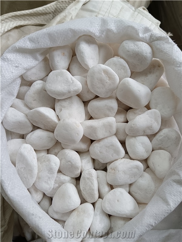 White Tumbled Pebble Stone