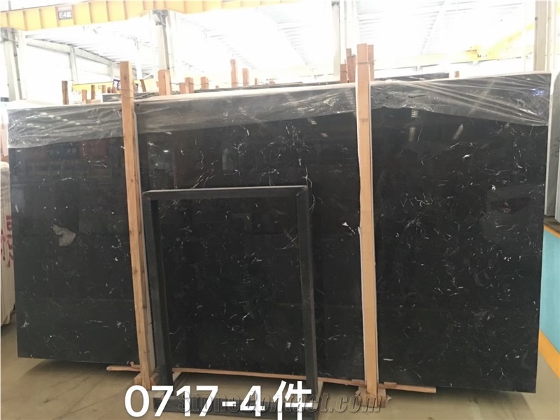 Wholesales Natural Stone Ice Black Marble Slabs For Decor