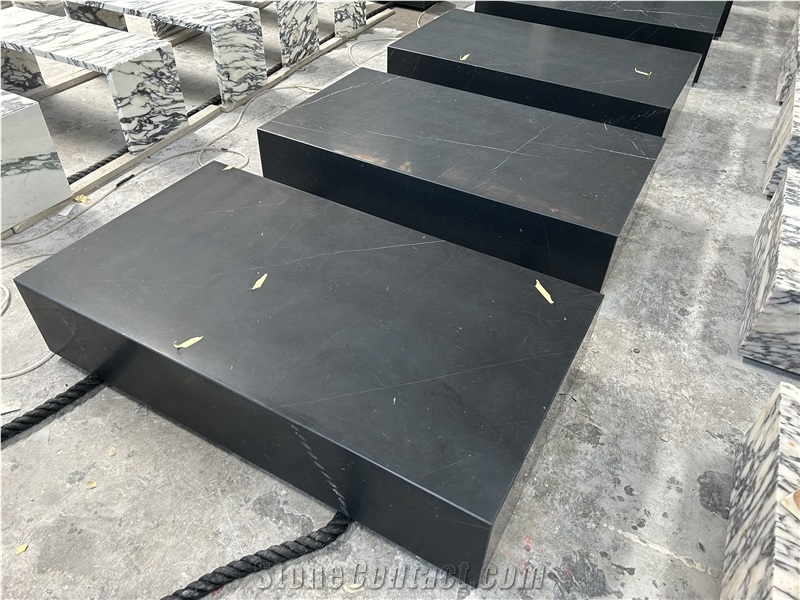 Nero Marquina Marble Coffee Table Living Room Furniture