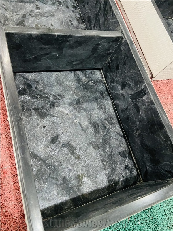 Versace Black Granite 13X20" Niche For Bathroom Wall Slabs