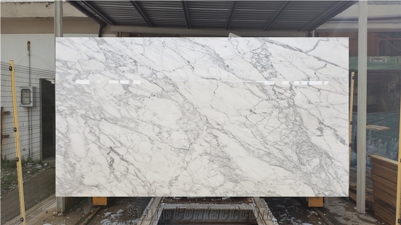 White Carrara Venato Marble Slabs Tiles