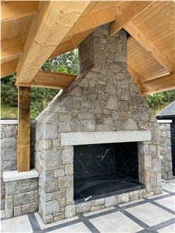 Mount Kearney Granite Stone Masonry Fireplace