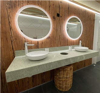 Verde Spluga Quartzite Commercial Bathroom Countertop