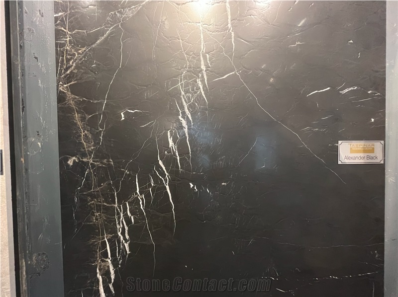 Alexander Black Marble Slabs