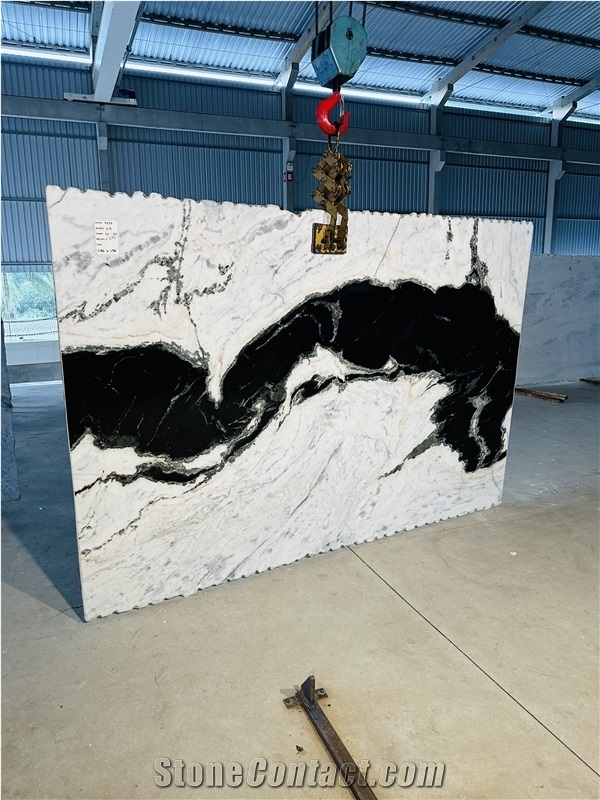 Panda White Marble - Dalmata Marble Slabs from Brazil - StoneContact.com