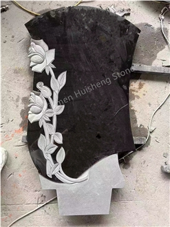 Black Granite Engraved Tombstone