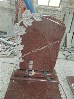 Imperial Red Granite Engraved Tombstone
