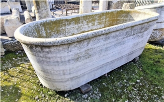 Antique Spanish Carrara Marble Bathtub,