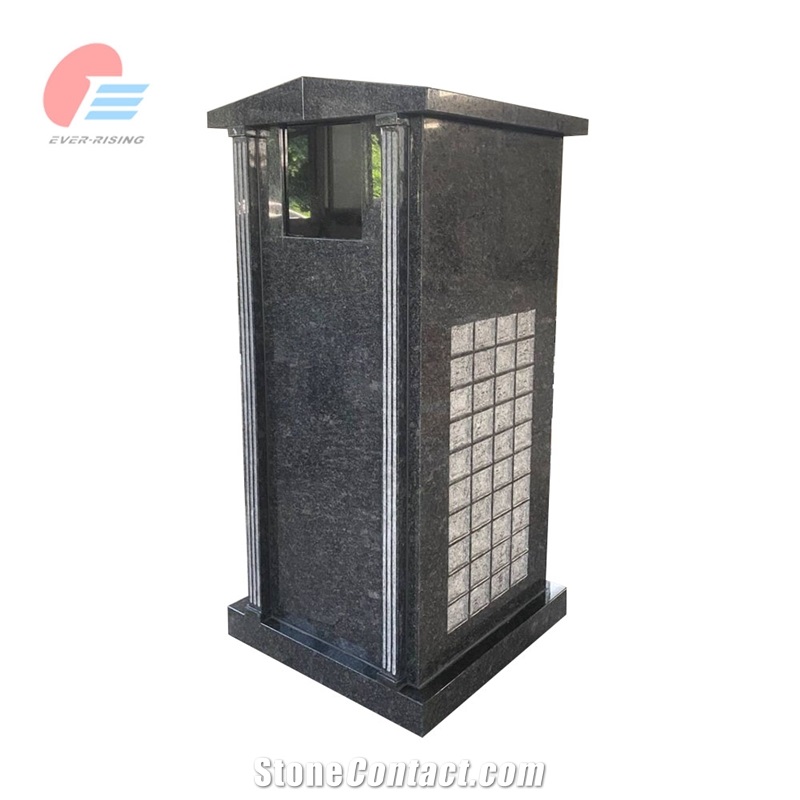 Steel Gray Granite Community Columbarium With Insert Plaque