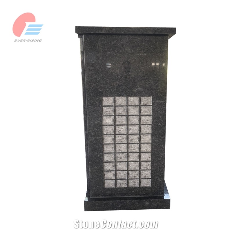 Steel Gray Granite Community Columbarium With Insert Plaque