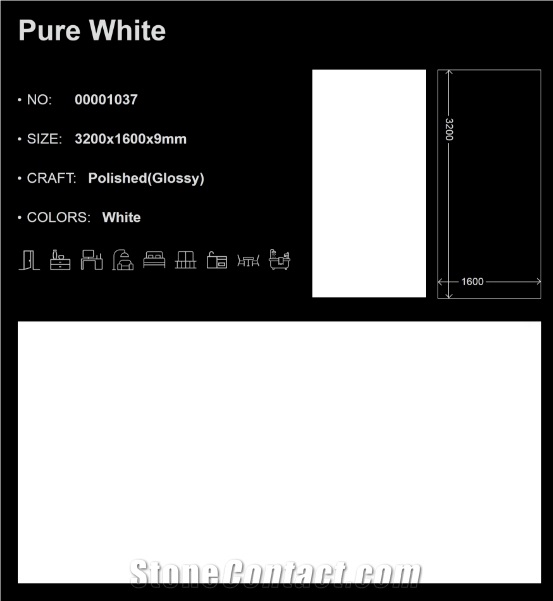 Pure White Sintered Stone Slabs
