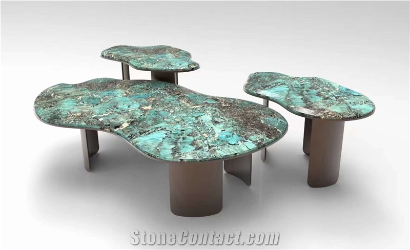 Amazon Green Quartzite Polished Table Top