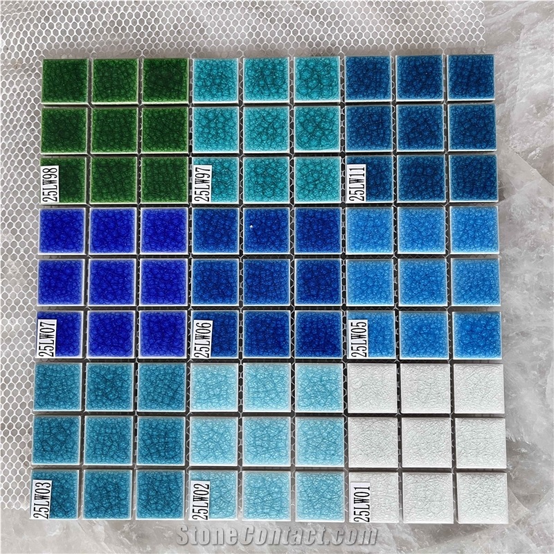 Swimming Pool Decoration Glass Mosaic Tile Pattern Mosaic