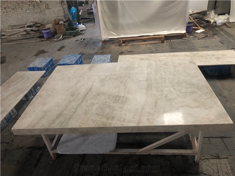 Taj Mahal Quartzite Kitchen Island Countertop