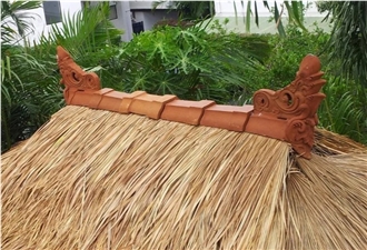 Bali Set Huts (Right & Left) Terracotta Roof Ornaments