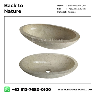 White Terrazzo Oval Wash Basin
