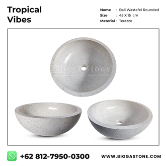 White Terrazzo Round Wash Basin