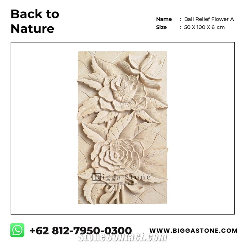 Bali Flower Blossom Wall Relief