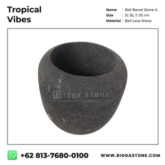 Lava Stone Barrel Flower Pots
