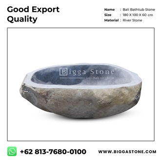Oval River Stone Bathtub