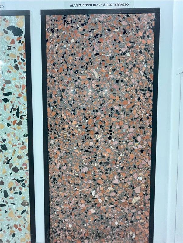 Ceppo Black Red Terrazzo Slab