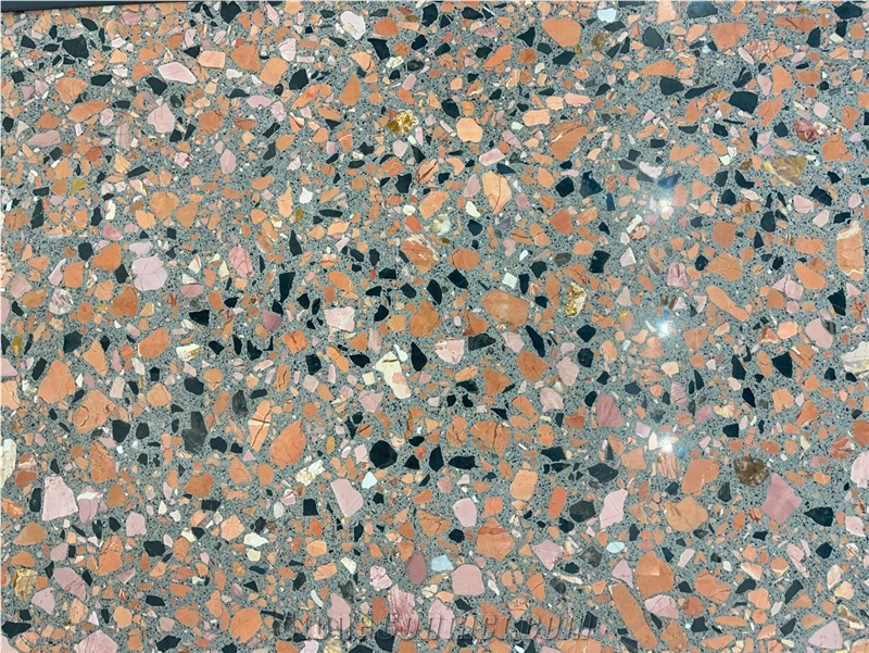 Ceppo Black Red Terrazzo Slab