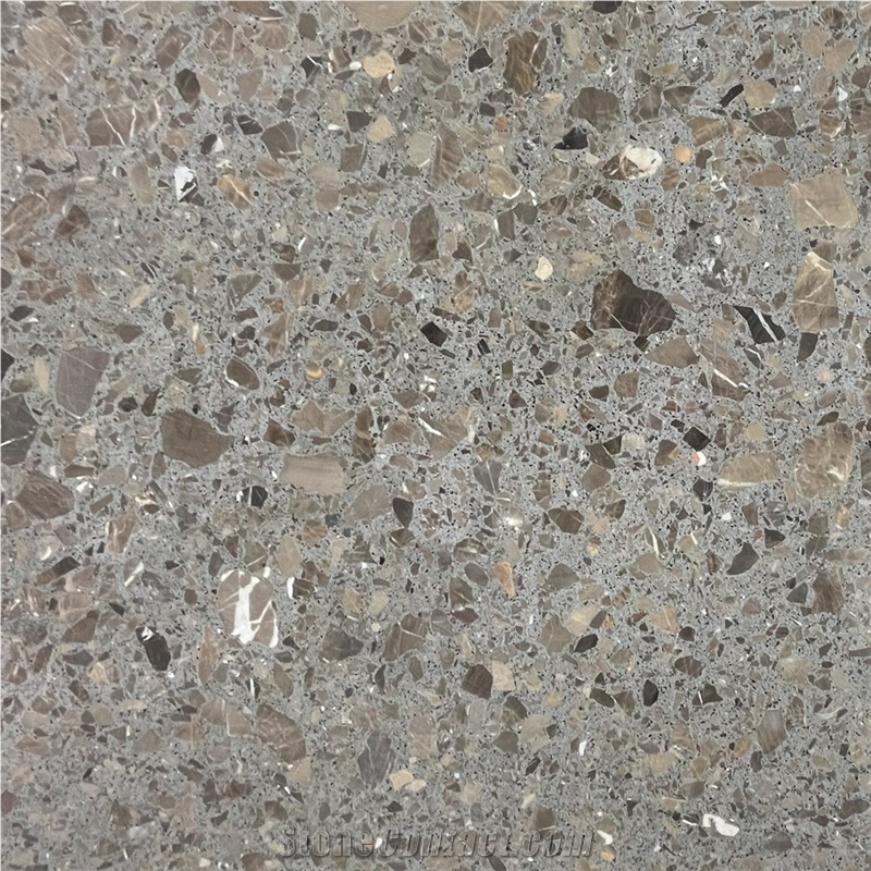 Ceppo Gray Caramel Terrazzo Tile