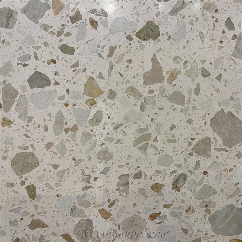 Crisp Beige Terrazzo 