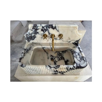 Calacatta Viola Marble Sink With Backsplash