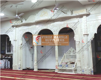 Opal White Marble Mihrab Ornaments