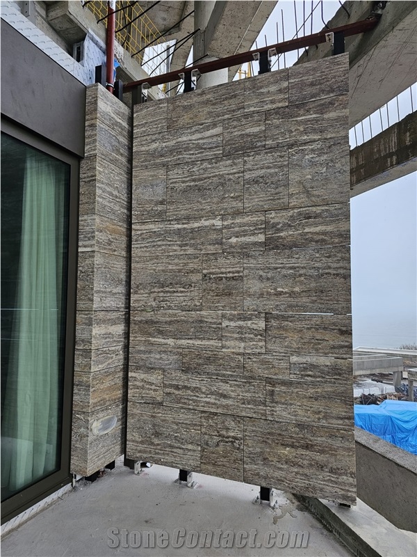 Turkey Silver Travertine Vein Cut Slabs