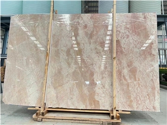 Rose Cream Marble Slabs Hubei Cream Interior Floor Use