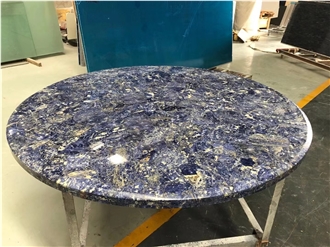 Bolivia Blue Sodalite Semiprecious Stone Solid Surface Table Tops