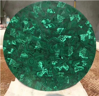 Malachite Green Gemstone Solid Surface Table Tops