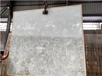 White Quartz Gemstone Solid Surface Table Tops