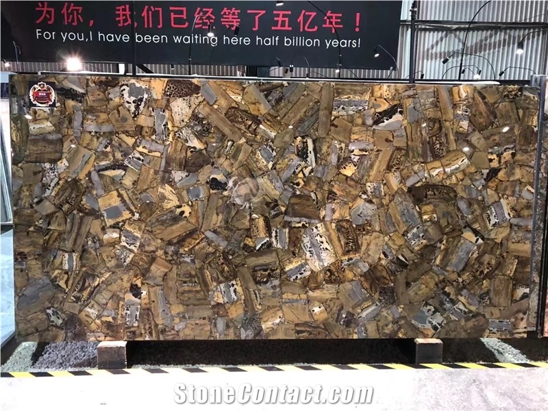 Yellow Fossil Gemstone Table Coffee Table Tops