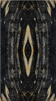 Black And Gold Crystalline Fusion Marble Slabs